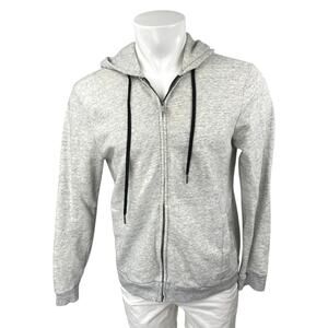 Everlane Men's Gray Heathered Zip Up Long Sleeve Hoodie Hooded Sweatshirt Top M